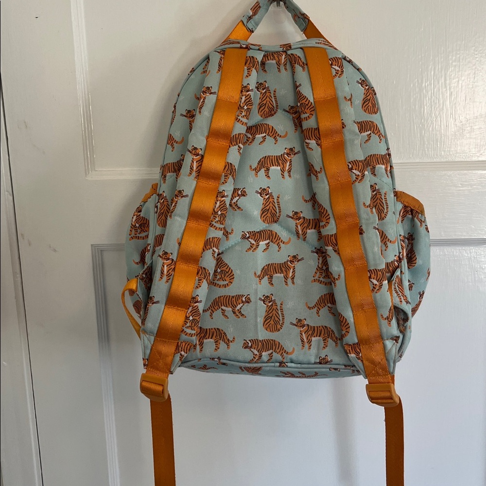 Crate & Kids Tiger Print Backpack - Turquoise and Orange - Picture 2 of 9